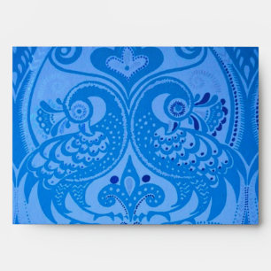 Blue Oriental Peacock Birds Envelope