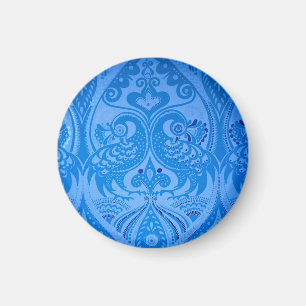 Blue Oriental Peacock Birds Magnet