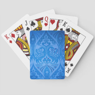 Blue Oriental Peacock Birds Playing Cards