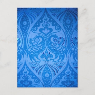 Blue Oriental Peacock Birds Postcard