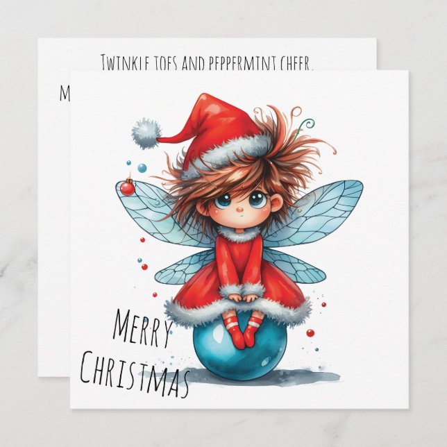Blue Ornament Fairy – Holiday Card (Front/Back)