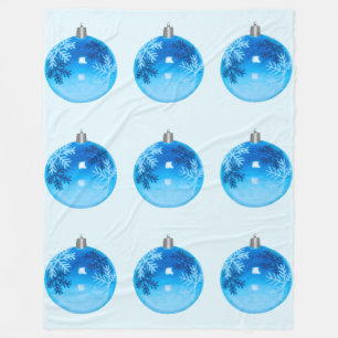 Blue Ornament Fleece Blanket