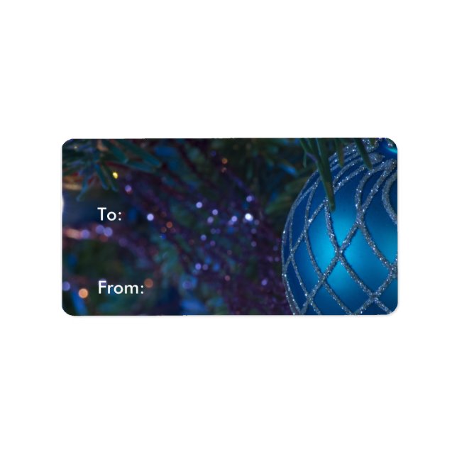 Blue Ornament Gift Labels (Front)