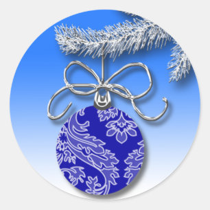 Blue Ornament Hanging Customisable Holiday Seals