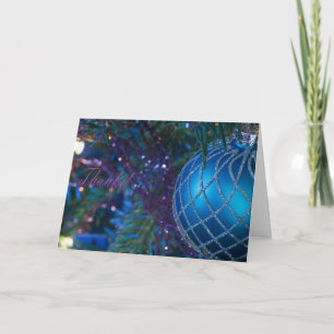 Blue Ornament Thank You Card