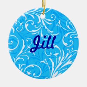 Blue Ornamental Name Ornament