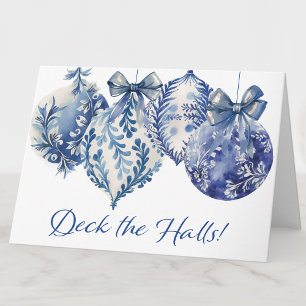 Blue Ornaments Christmas Party Invitation