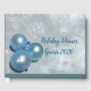 Blue Ornaments Guest Book