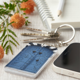 Blue Ornate Door Acrylic Keychain