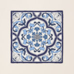 Blue Ornate Floral Mediterranean Sicilian Tile Scarf<br><div class="desc">Mediterranean tiles,  popularised by Dolce & Gabbana's recent fashion collections,  are the epitome of Sicilian luxury. Adorned with flourishes,  floral motifs,  and ribbons,  this tile epitomises sophistication and refinement.</div>