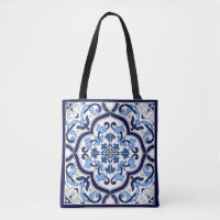 Blue Ornate Floral Mediterranean Sicilian Tile