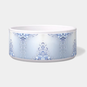 Blue Ornate Flowers Pet Bowl