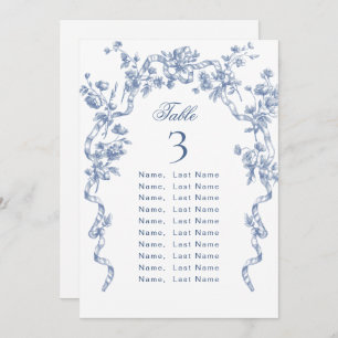 Blue Ornate Grace Victorian Seating Chart Card