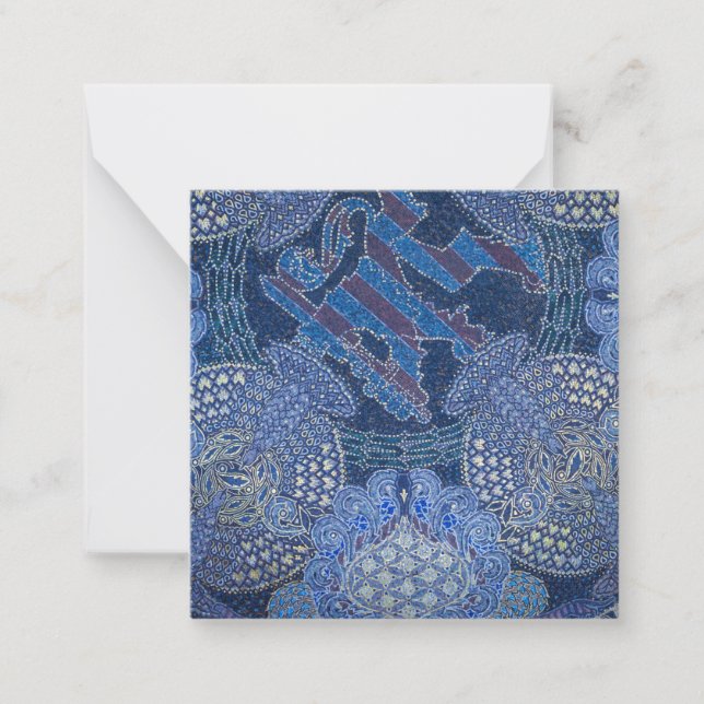 Blue Ornate Mosaic Art, Germany Card (Front)