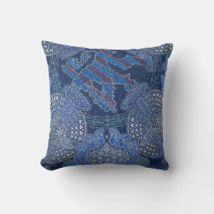 Blue Ornate Mosaic Art, Germany Cushion
