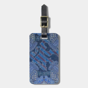 Blue Ornate Mosaic Art, Germany Luggage Tag