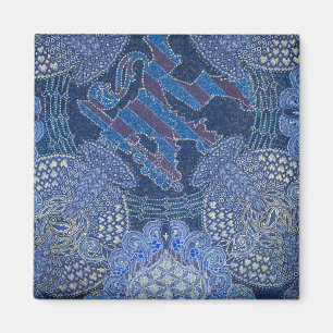 Blue Ornate Mosaic Art, Germany Magnet