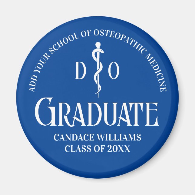 Blue Osteopathic Medical School Graduation Party Magnet (Front)