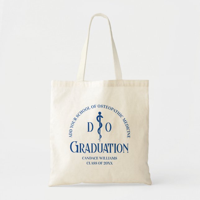 Blue Osteopathic Medical School Graduation Tote Bag (Front)