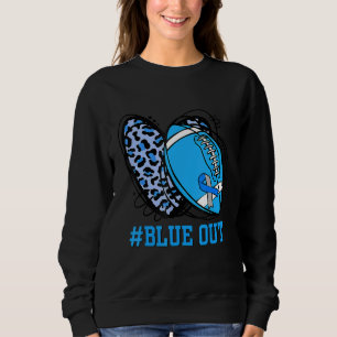 Blue Out Football Tackle Diabetes Warrior Heart Le Sweatshirt