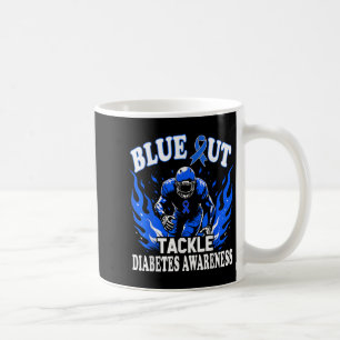 Blue Out Tackle Diabetes Awareness American Footba Coffee Mug
