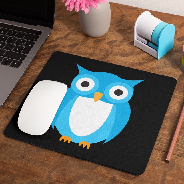 Blue Owl - Add Your Own Text Mouse Pad (Creator Uploaded)