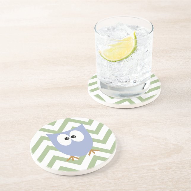Blue Owl Baby Boy Coaster (Side)