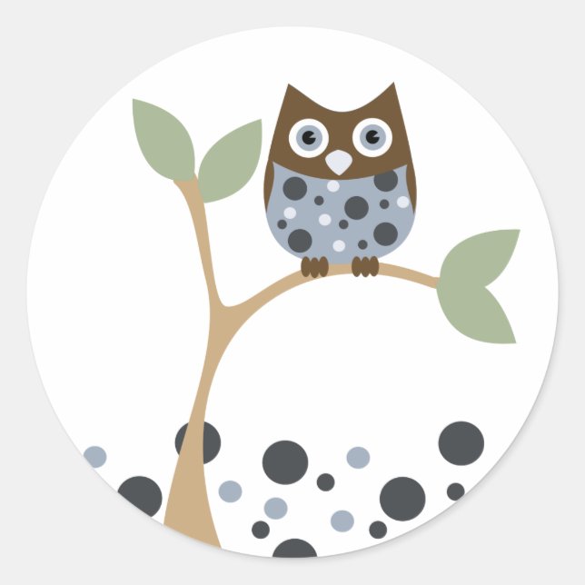 Blue Owl Baby Classic Round Sticker (Front)