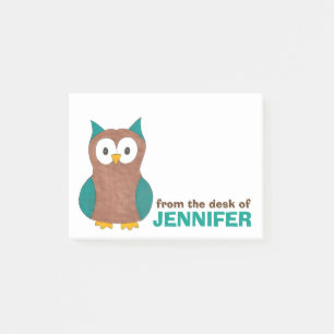 Blue Owl Bird A Note From Personalised Post-It