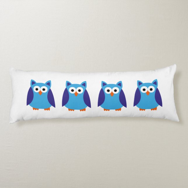 Blue owl cartoon body cushion (Back)