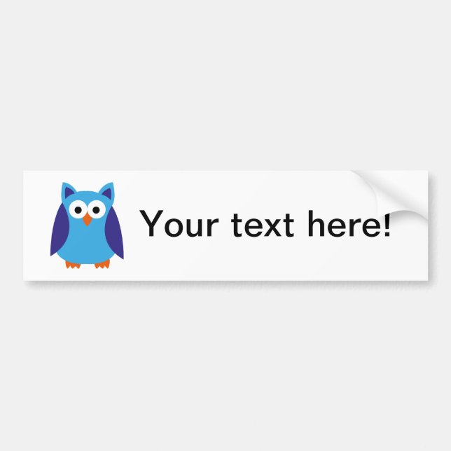 Blue owl cartoon bumper sticker (Front)
