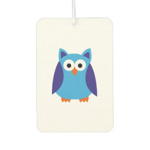 Blue owl cartoon car air freshener
