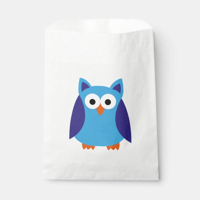 Blue owl cartoon favour bag (Front)