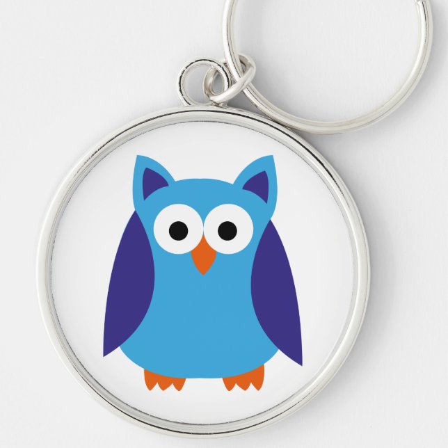 Blue owl cartoon key ring (Front)