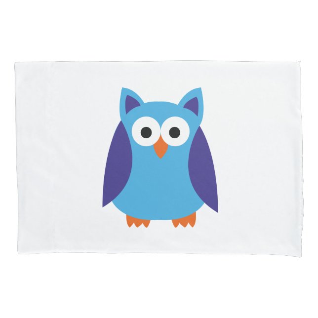 Blue owl cartoon pillowcase (Front)