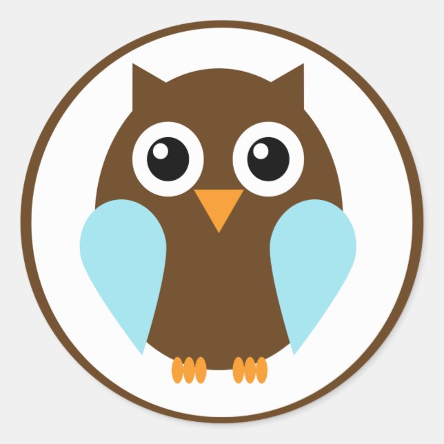 Blue Owl Classic Round Sticker (Front)