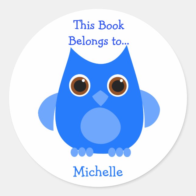 Blue  Owl Classic Round Sticker (Front)