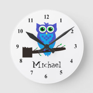 Blue owl Clock