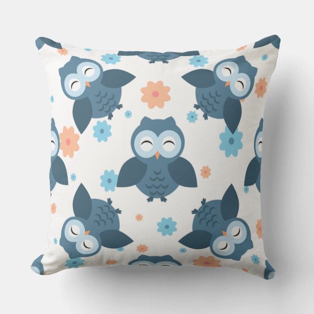 Blue Owl Cushion (Front)
