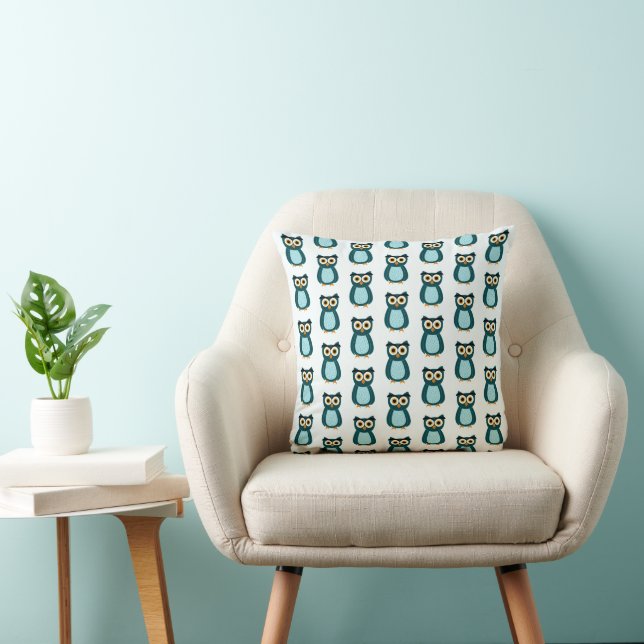 Blue Owl illustration Cushion (Chair)