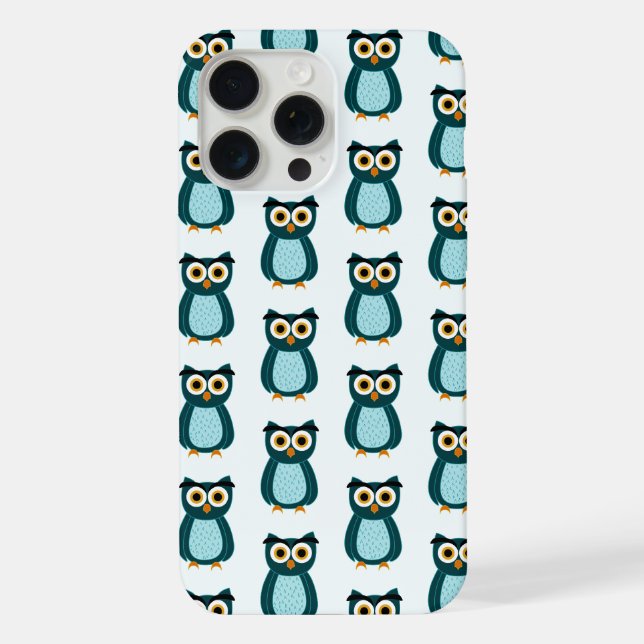 Blue Owl illustration iPhone Case (Back)