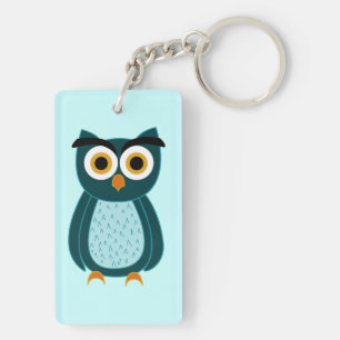 Blue Owl Illustration Key Ring