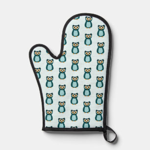 Blue Owl Illustration Oven Mitt