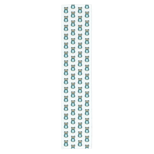 Blue Owl illustration Short Table Runner (Front)