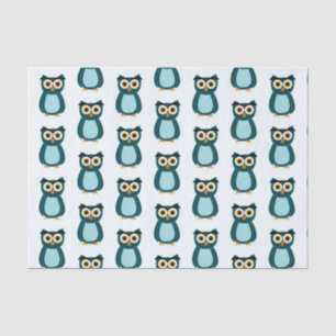 Blue Owl illustration Tissue Paper