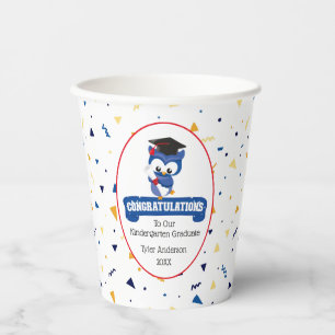Blue Owl Kindergarten Graduation 8oz Paper Cup
