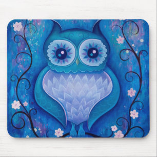 blue owl mouse pad