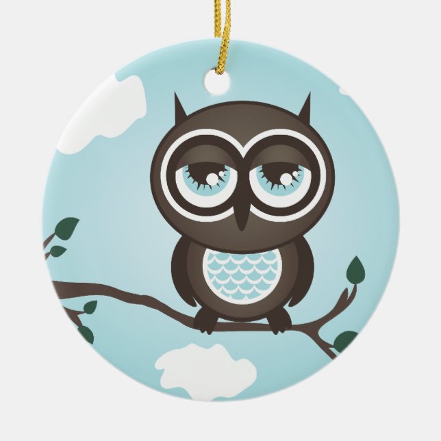 Blue Owl Ornament (Front)
