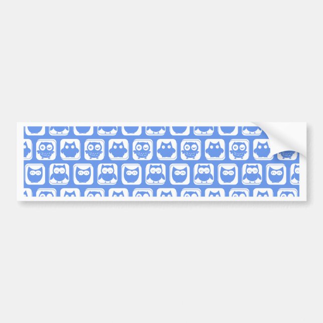 Blue Owl Pattern Bumper Sticker (Front)
