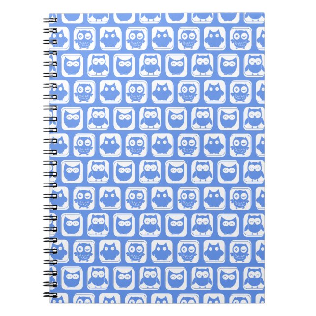 Blue Owl Pattern Notebook (Front)